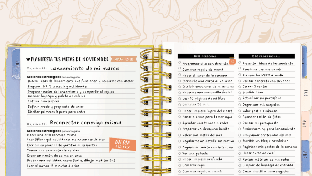 sección de metas de la agenda 2025
