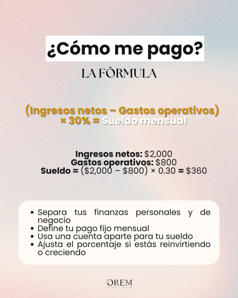 Formula para saber como pagarte tu sueldo como emprendedora