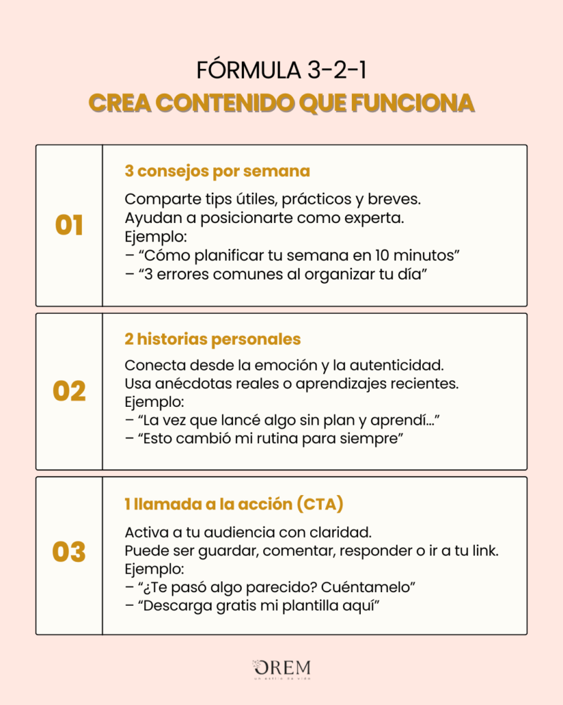 aprende el metodo 1-2-3 para crear tu contenido