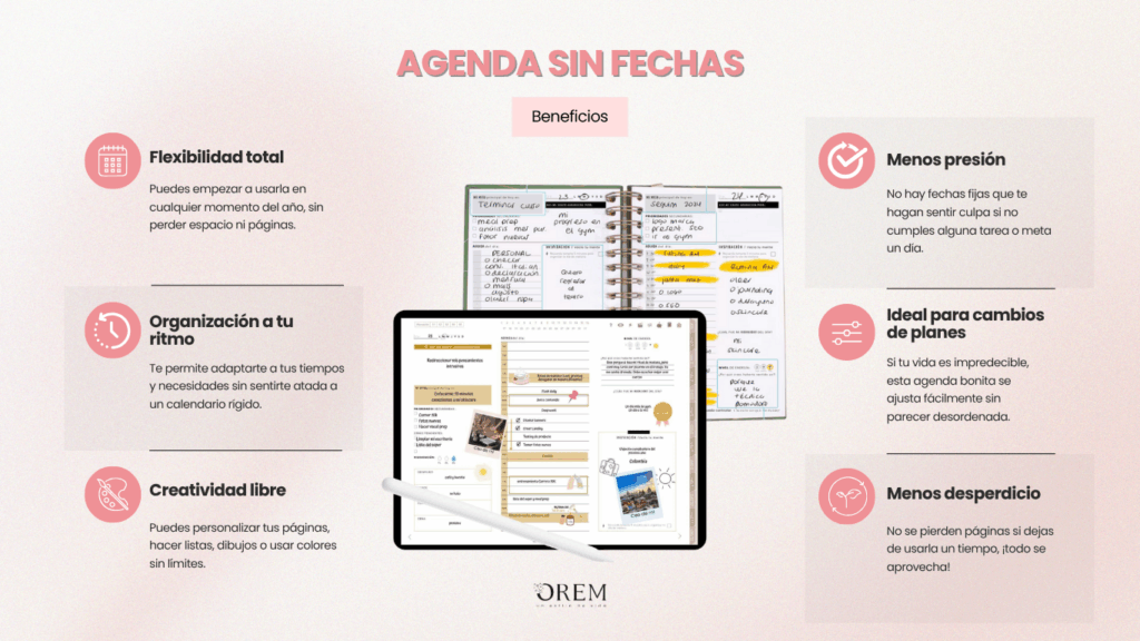 Conoce nuestra agenda sin fechas digital y física
